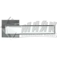 Ручки дверні на розетці LINDE A-2015/E20 MС+white хром матовий з білою вставкою