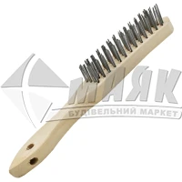 Щітка по металу ручна NovoTools 4-рядна дерев'яна