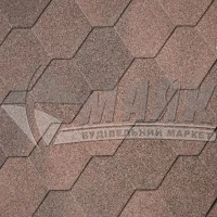 Бітумна черепиця ІКО Superglass Hex 07 Dual Brown коричнева (уп. 3 м.кв.)