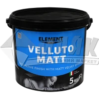 Покриття декоративне інтер'єрне ELEMENT Decor Velluto Matt з ефектом оксамиту 5 кг