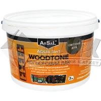 Лак для деревини Arsal WOODTONE AQUA 3в1 акриловий просочувальний 2 л світлий дуб