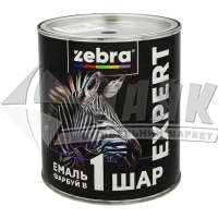 Емаль алкідна ZEBRA EXPERT 1 шар Т1090 0,7 л чорна