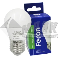 Лампа світлодіодна куля Feron 6Вт Е27 G45/Р45 4000°К (LB-745) 25675