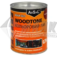 Лак для деревини Arsal WOODTONE AQUA 3в1 акриловий просочувальний 0,75 л махагон