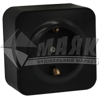 Розетка одинарна із заземленням Videx Binera IP20 чорний графіт