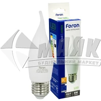 Лампа світлодіодна свічка на вітрі Feron 6Вт Е27 СF37 4000°К (LB-737) 25722